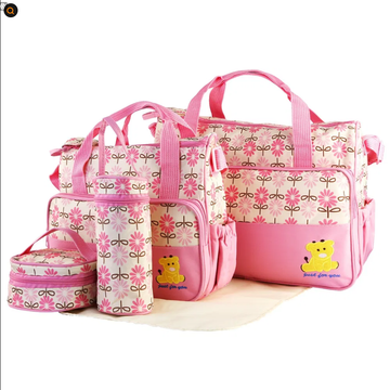 5-Piece Diaper Bag + Changing Pad Set